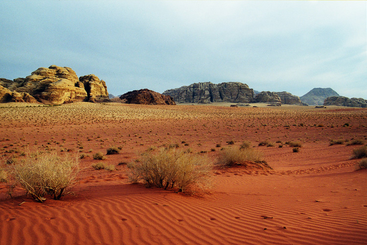 Jordanie, paysage du désert du wadi Rum
