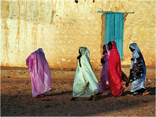 Women wearing coloured clothes for celebrating day