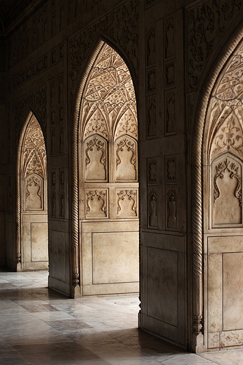Le Taj Mahal, détail des arcades - Agra, Inde 2012