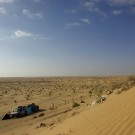 Bivouac à l'abri du vent de sable près de Tembain - Tunisie 2009