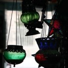 Lampes colorées, artisanat, El Jem - Tunisie 2012