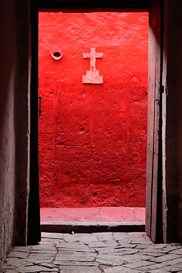 Porte dans le Monasterio Santa Catalina, Arequipa, Pérou - 2014