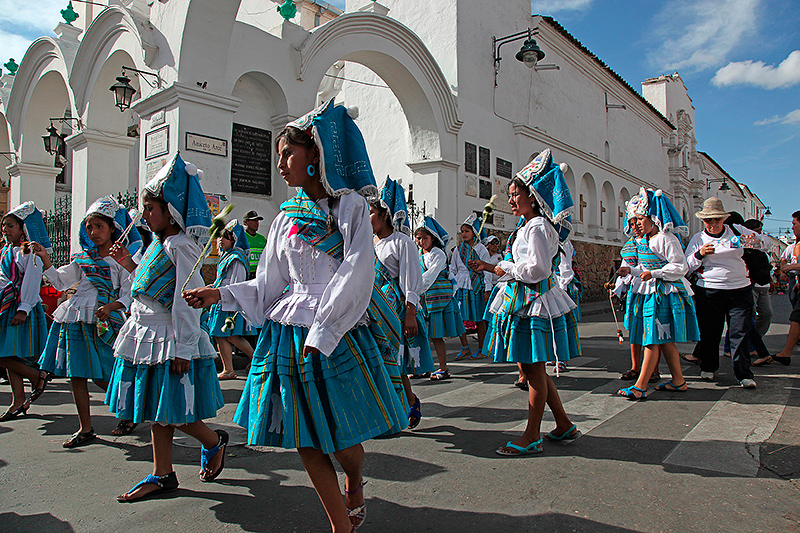 Défilés pour la fête de la Virgen de Guadalupe, Sucre, Bolivie - 2014