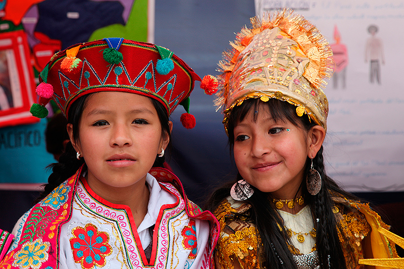 Portraits d'enfants, fiesta latina, La Paz, Bolivie - 2014
