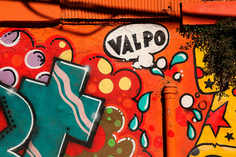 Graphe "Valpo" sur un mur de Valparaiso, Chili - 2014