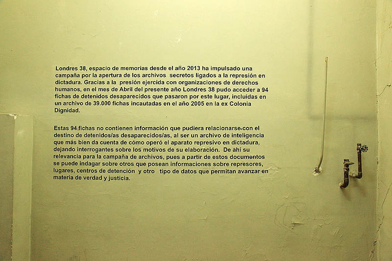 Pièce de détention, Londres 38, Santiago, Chili - 2014