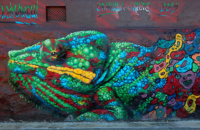 Fresque murale, Valpo, Chili - 2014, photo 02