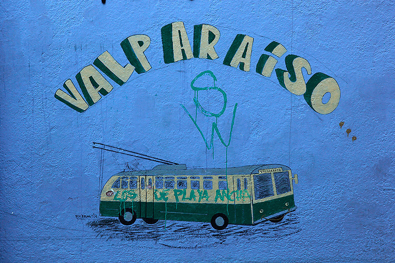 Graphe, les bus de Valparaiso, Chili - 2014