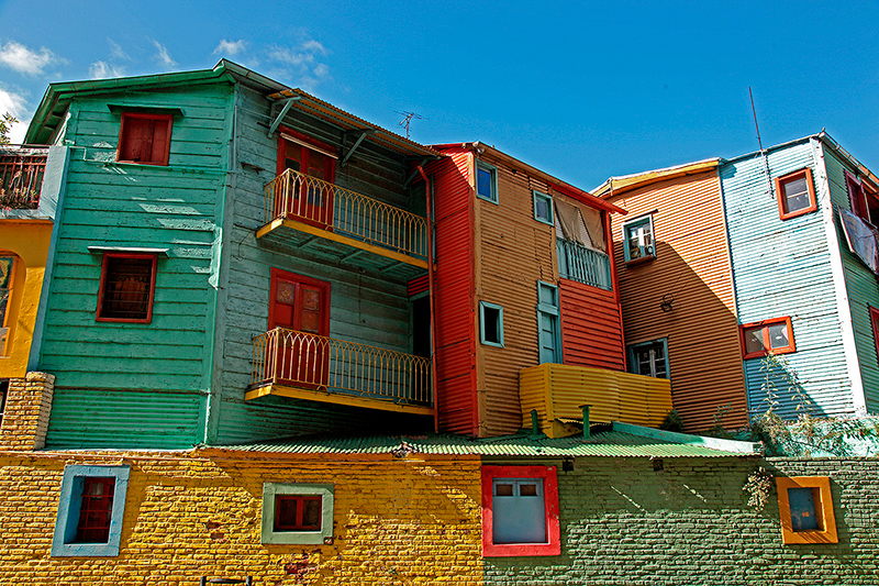Maisons colorées, el Caminito, quartier de la Boca, Buenos Aires, Argentine - 2014