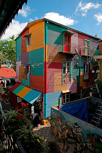 Maisons colorées, quartier de la Boca, Buenos Aires, Argentine - 2014