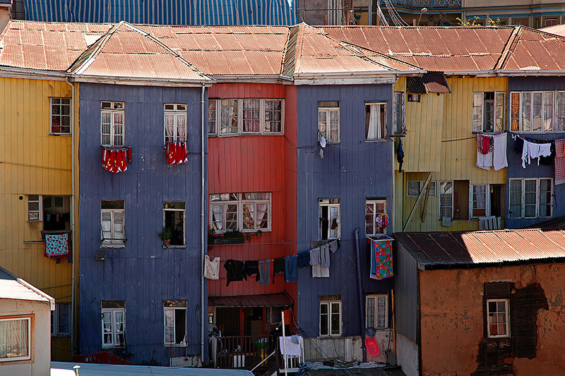 Maisons colorées, Valparaiso, Chili - 2014, photo 01