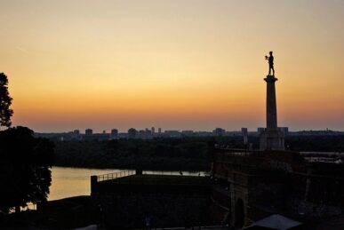 Coucher de soleil sur le Danube, Belgrade, Serbie - 2009