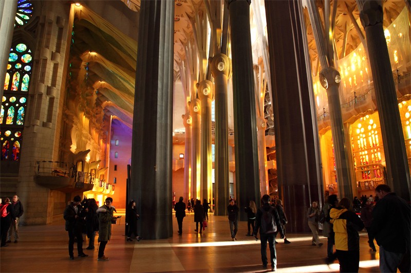 Sagrada Familia, la nef centrale, Barcelone - 2015